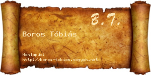 Boros Tóbiás névjegykártya